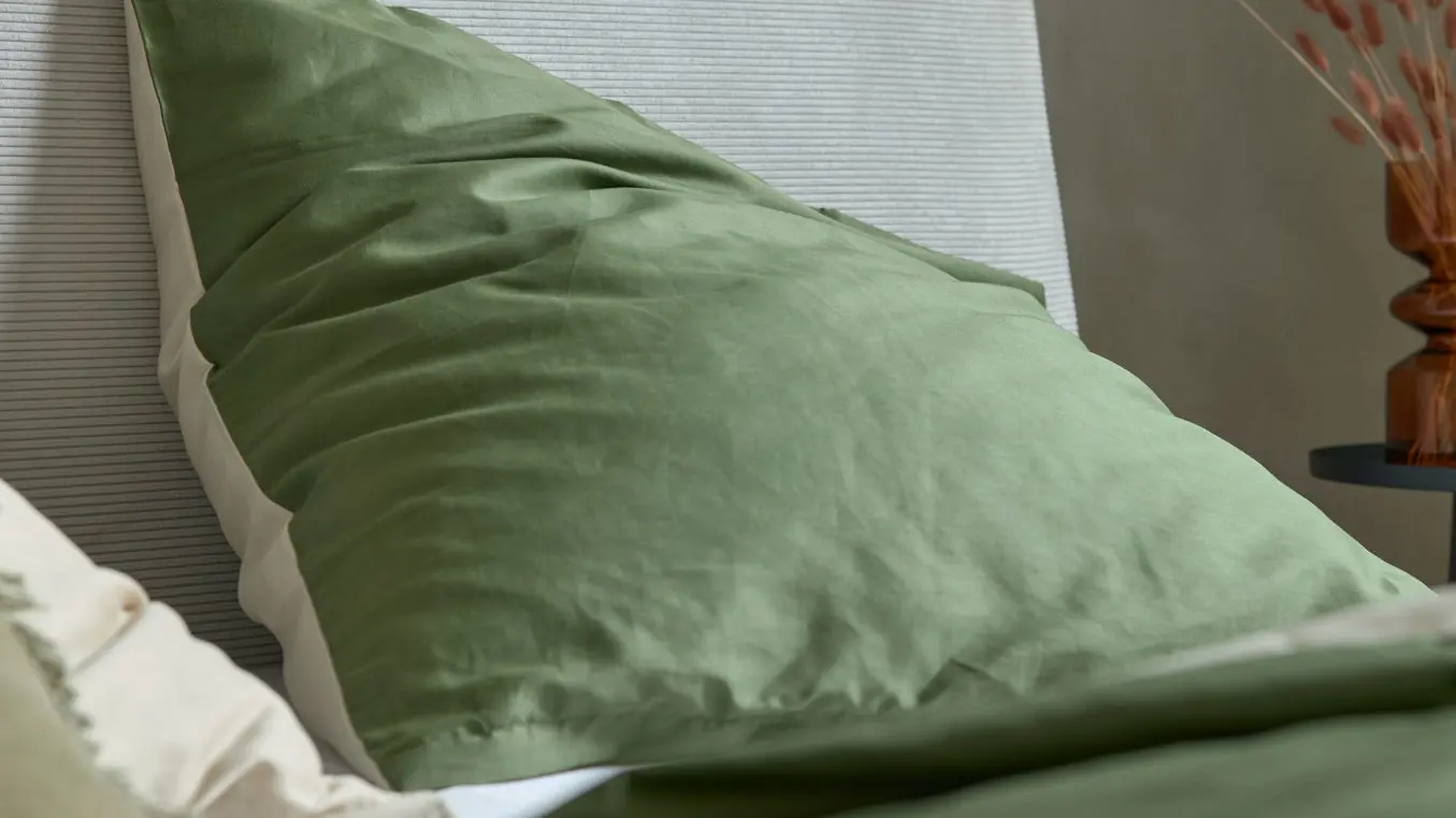 Interliving Baumwollsatin Bettwäsche Serie 9128 135 x 200 cm  olive