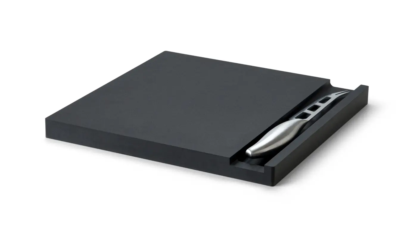Continenta Käse-Set mit Messer Duracore schwarz 25x25x2 cm