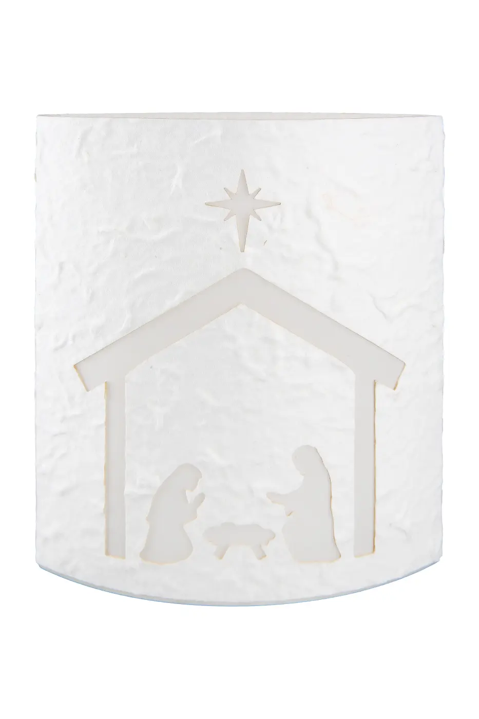 Gilde Dekoleuchte (LED) Ellipse "Krippe" Papier weiß