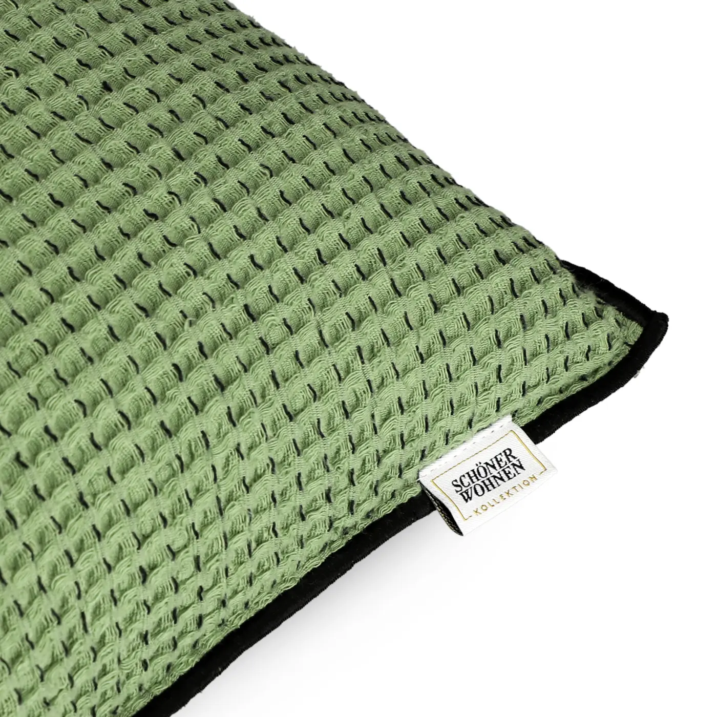 Schöner Wohnen Zierkissenhülle ohne Füllung  Waffelstruktur grün 38x38cm
