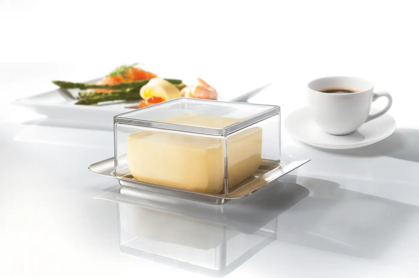 Gefu Butterdose BRUNCH Silber