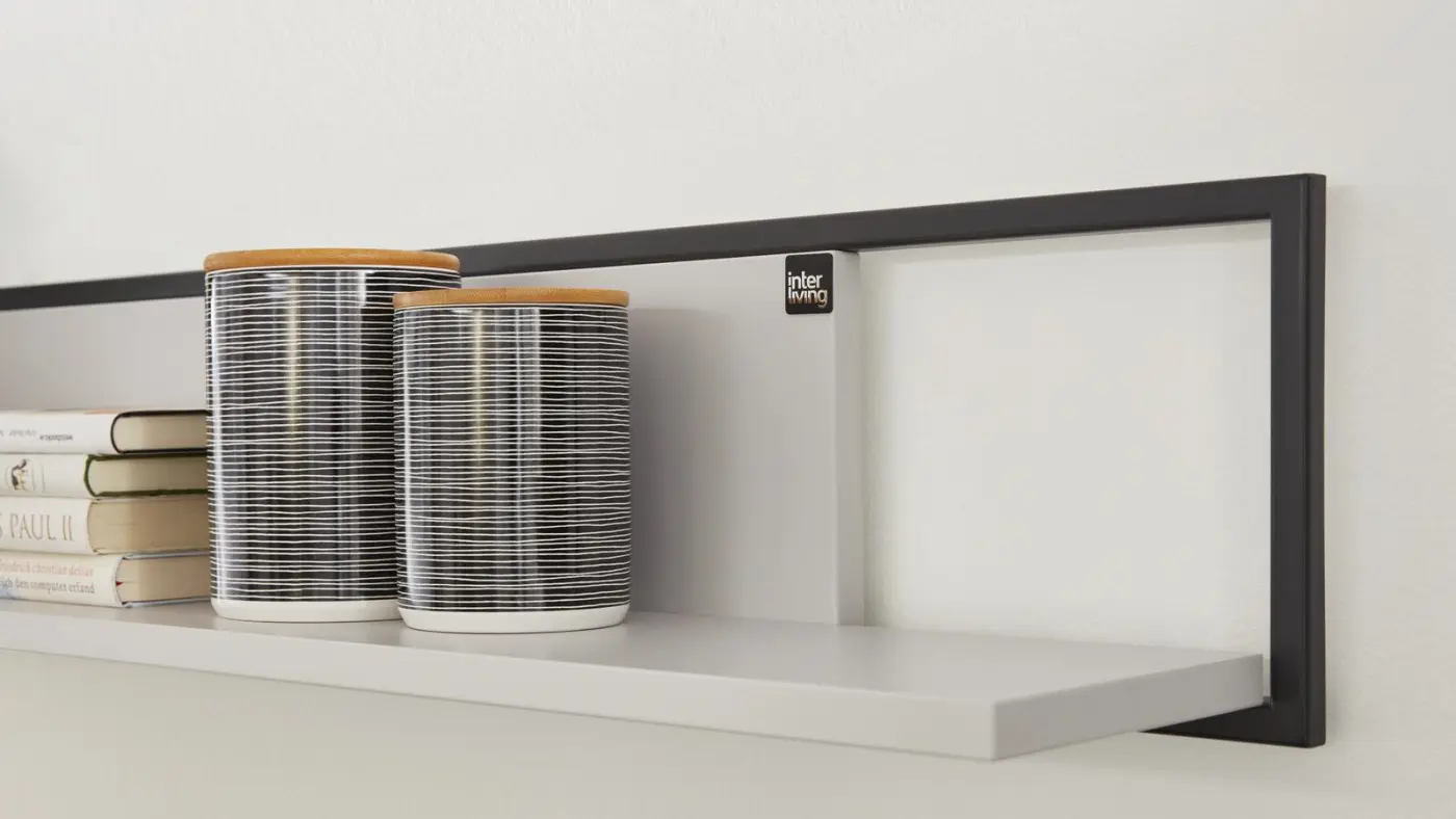 Interliving  Wohnkombination  inkl. Beleuchtung Serie 2107 Quarzgrau/Wood Flamed B/H/T: 256 x 203 x 47 cm