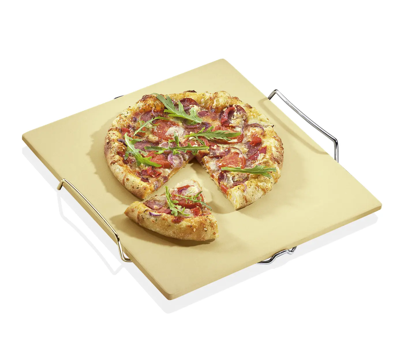 Küchenprofi  Pizzastein mit Gestell BBQ Holz