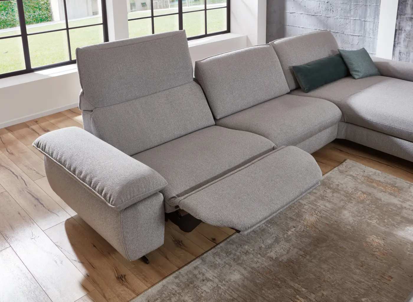 Himolla  Wohnlandschaft Serie Spektra 1488   Stoff  Q2 grau ca. 344 x 1820 cm