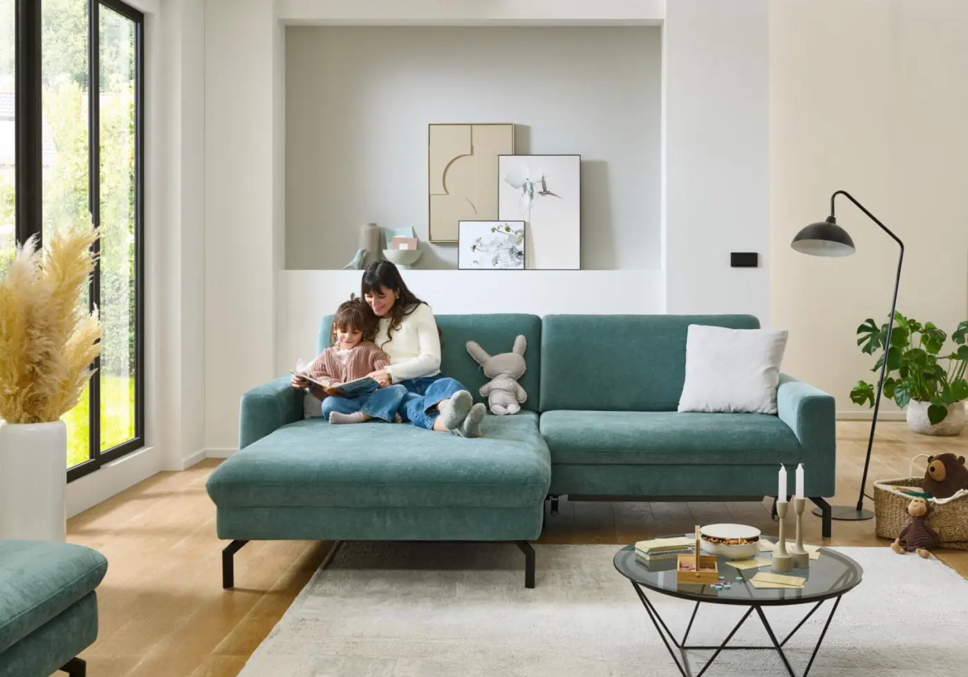 Zehdenik Polstergruppe MM-ZE1126 mit Funktion türkis ca. 248 x 179 cm