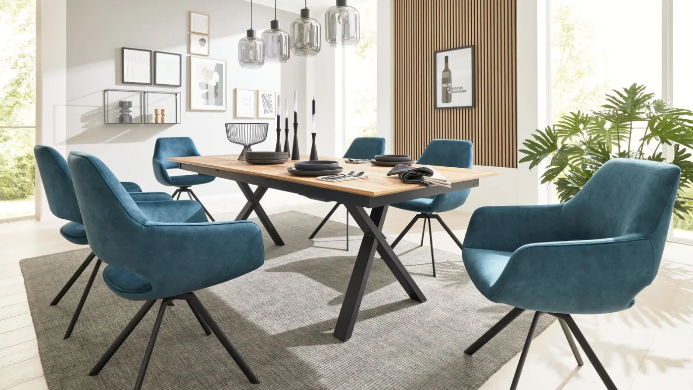 Interliving  Esstisch mit 2 Klappeinalge  Serie 5112  ca. 220 (370) x 75 x 100  cm