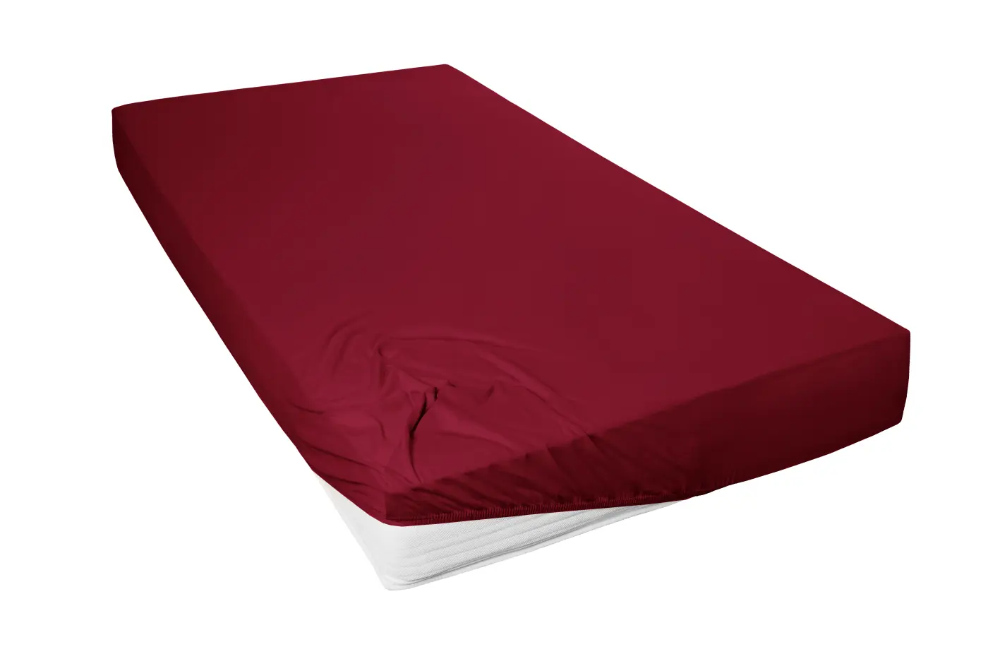 Hahn Mako-Feinjersey-Spannbetttuch bordeaux 190x200cm