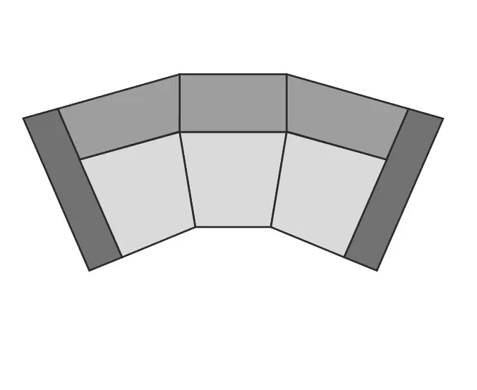 Polsteria  Rundsofa Lola Evita anthrazit ca. 218 cm breit
