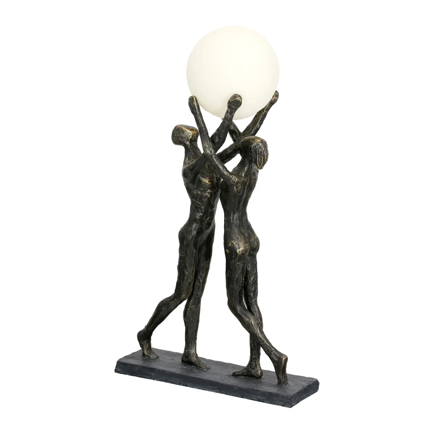 Gilde Handwerk LED Tischleuchte "hold the light"  Paarmotiv bronze