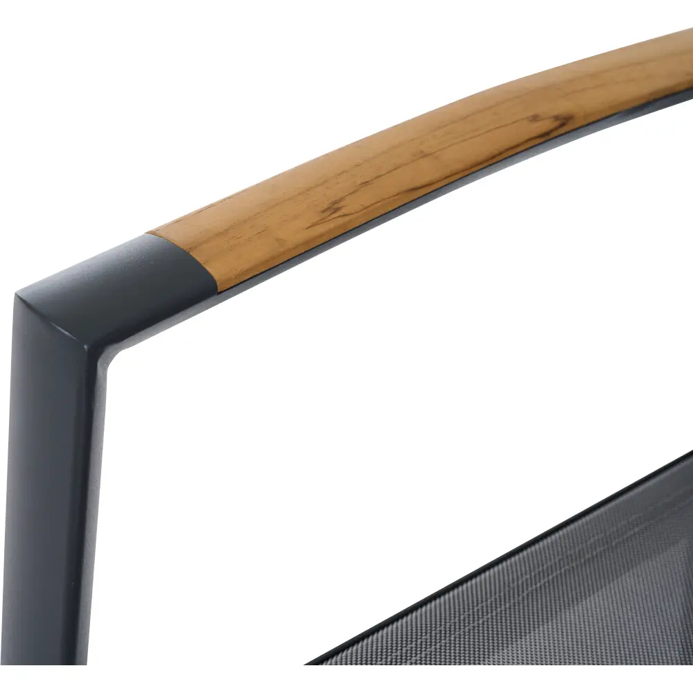 Siena Garden Dining Sessel Velia schwarz/grau mit Teakeinleger