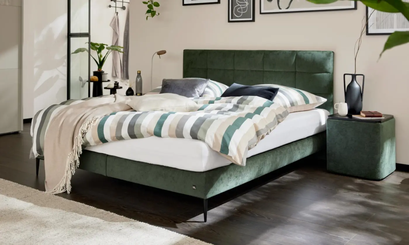 Interliving Boxspringbett Serie  1425 grün LF 180 x 200 cm