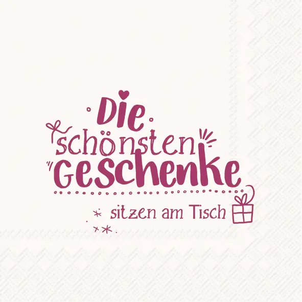 Ihr Lunch-Servietten DIE SCHÖNSTEN GESCHENKE cream 33X33 cm