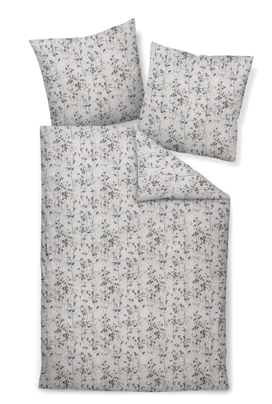Janine Garnitur Mako-Satin  sand salbei 155x220,80x80 cm