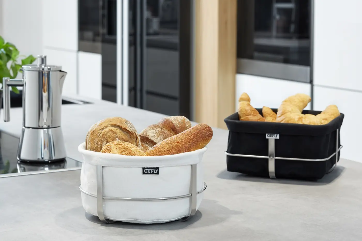 Gefu Brotkorb BRUNCH Schwarz, silber