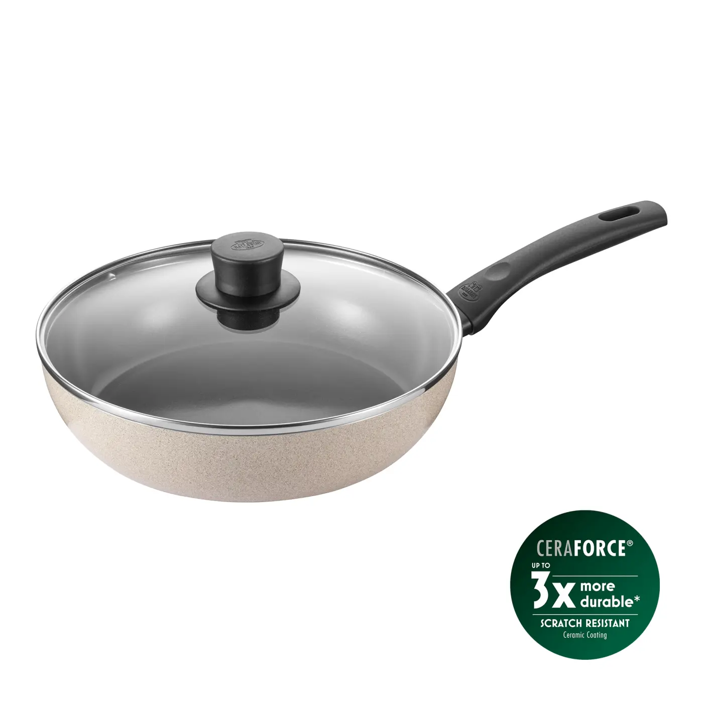 Ballerini  Schmorpfanne mit Deckel Ledro  CERAFORCE Black Keramik-Antihaftbeschichtung 28 cm
