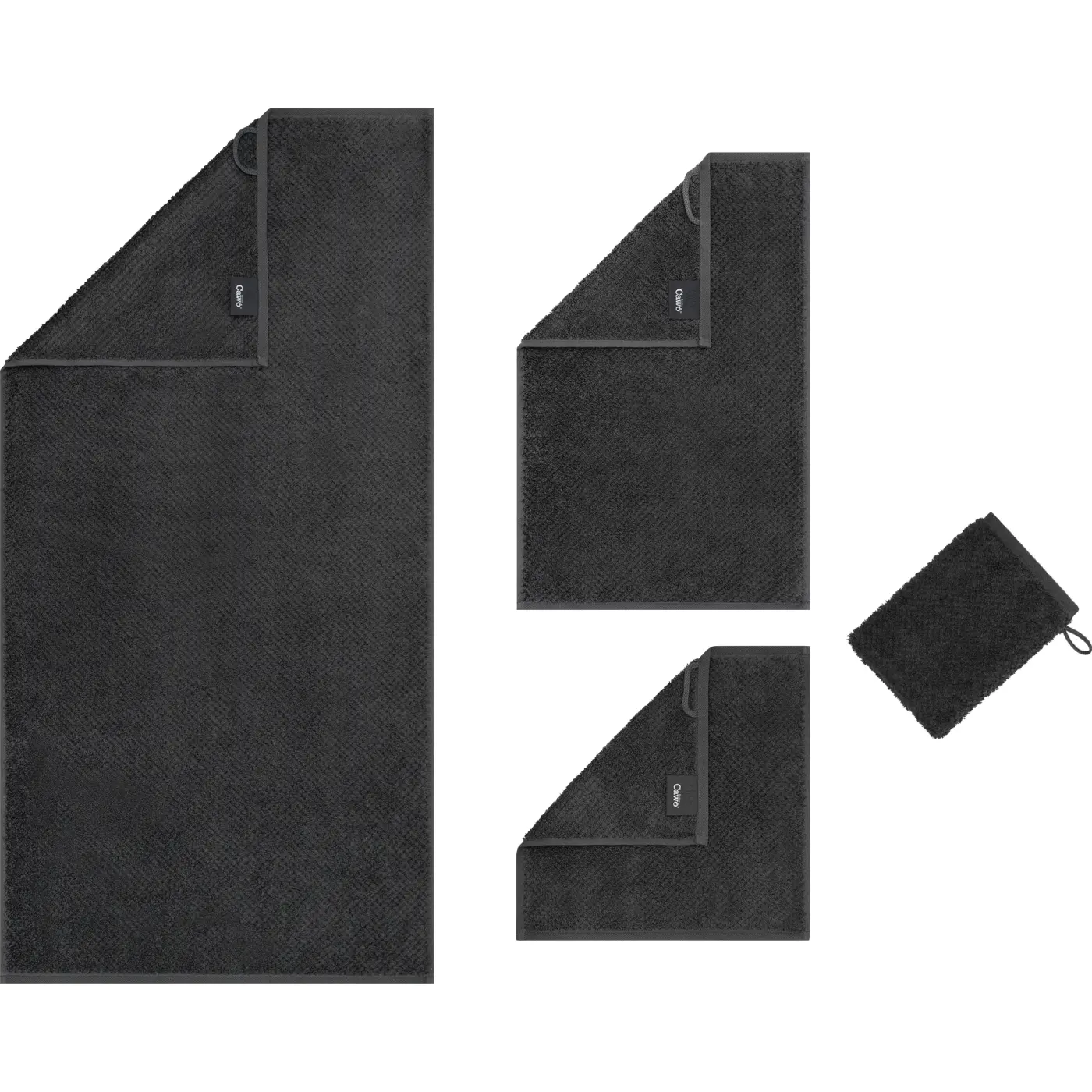 Cawö Waschhandschuh Pure Uni basalt 16/22 cm