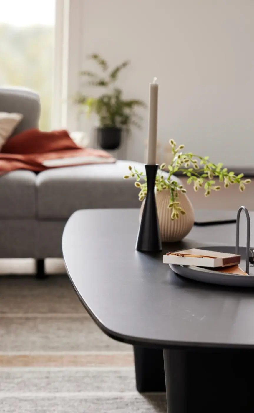 Interliving Couchtisch Serie 6227 Marmoroptik Marquina ca.  140 x 70 x 45 cm