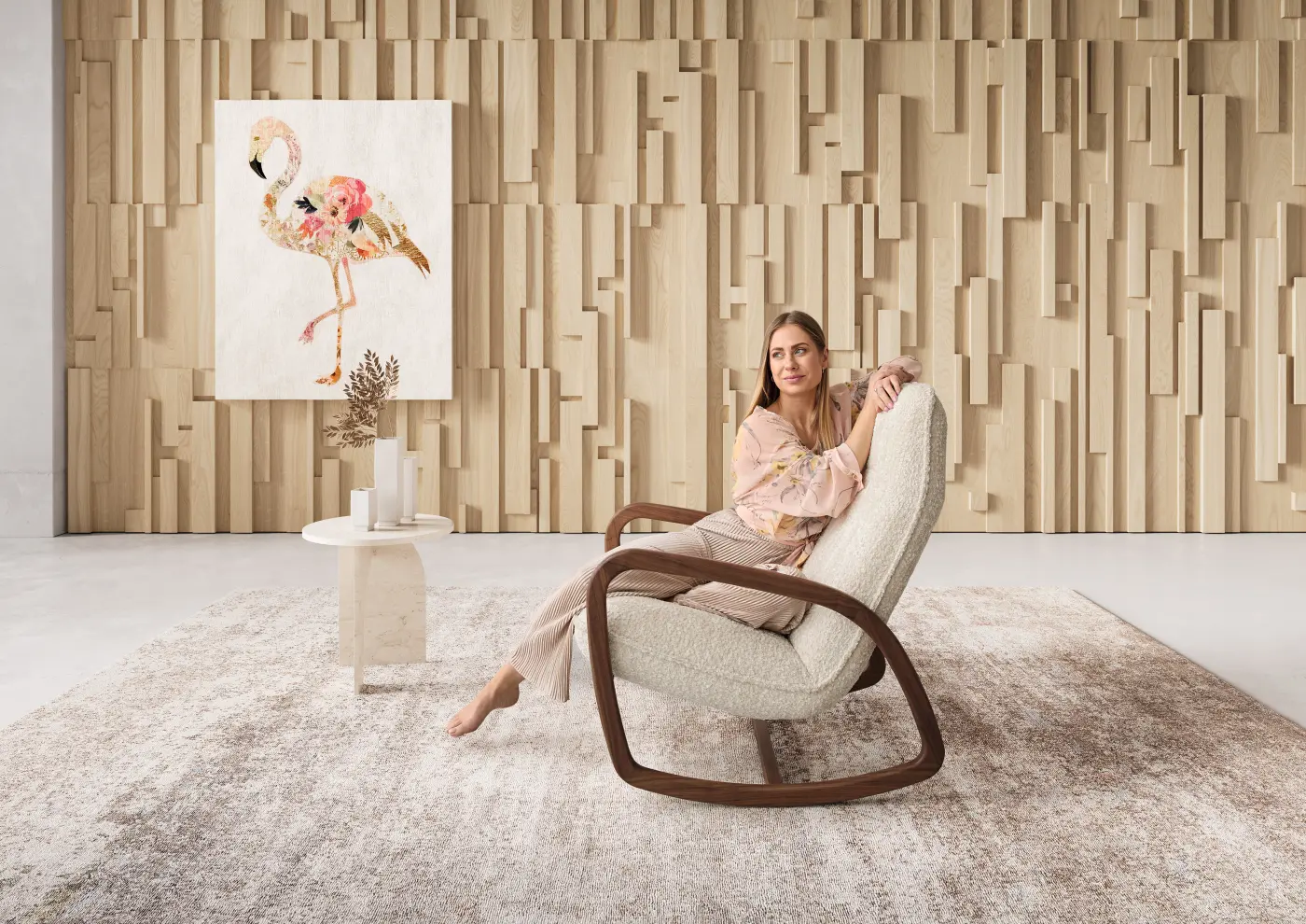 Koinor Schaukelsessel  ICKY-VS Chenille beige