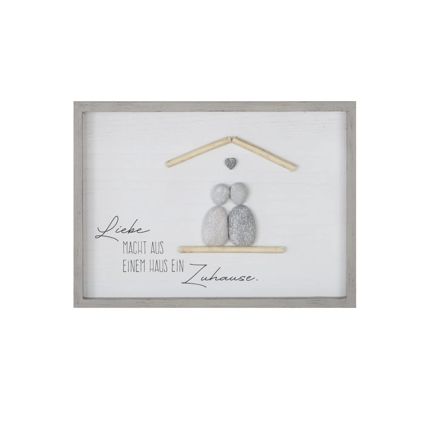 Gilde Steinbild "Liebe macht aus einem Haus ein Zuhause" grau
