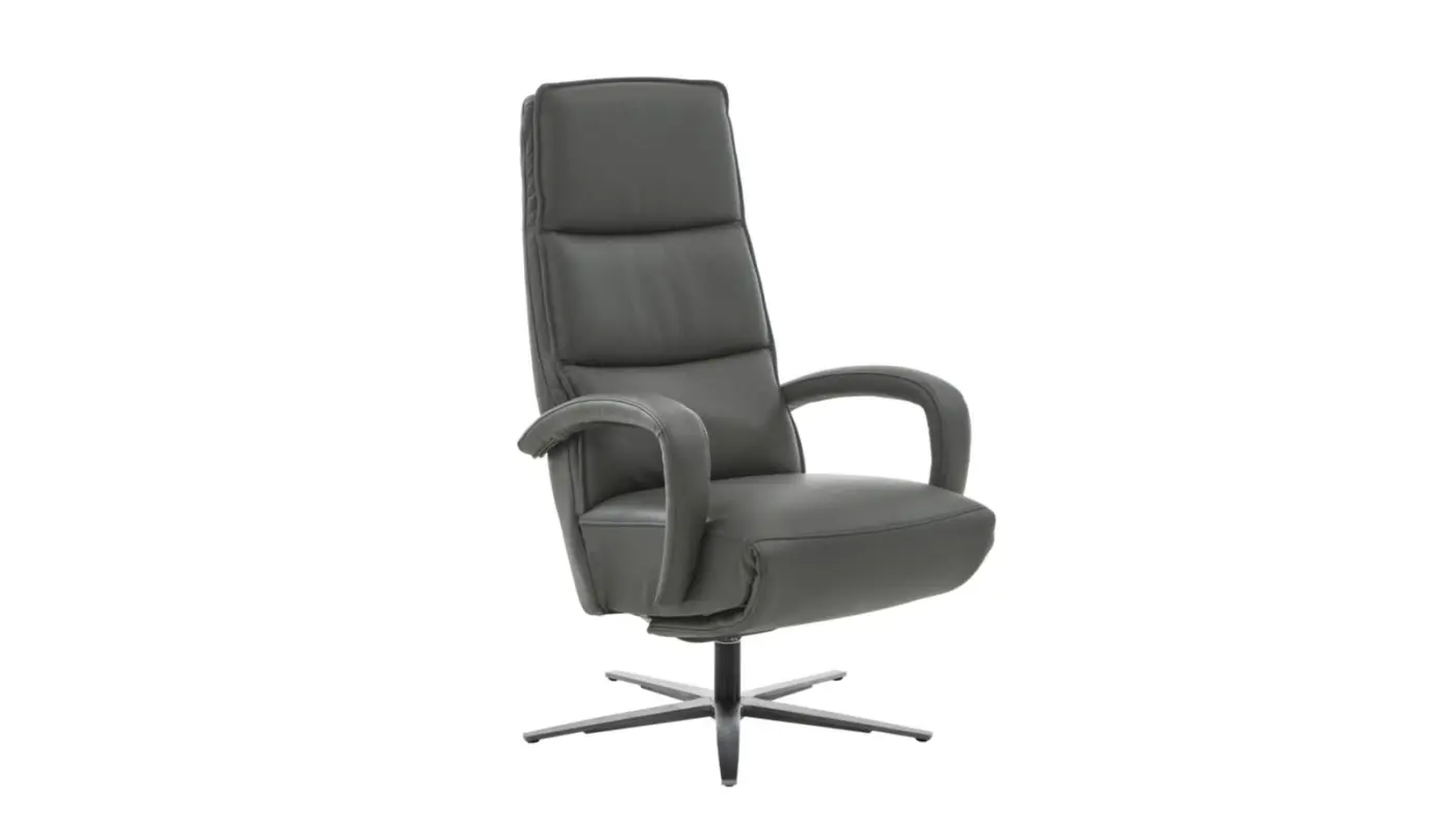 Hukla  Relaxsessel Serie CM-HU1202 Leder  anthrazit Körperdruck mit Starthebel