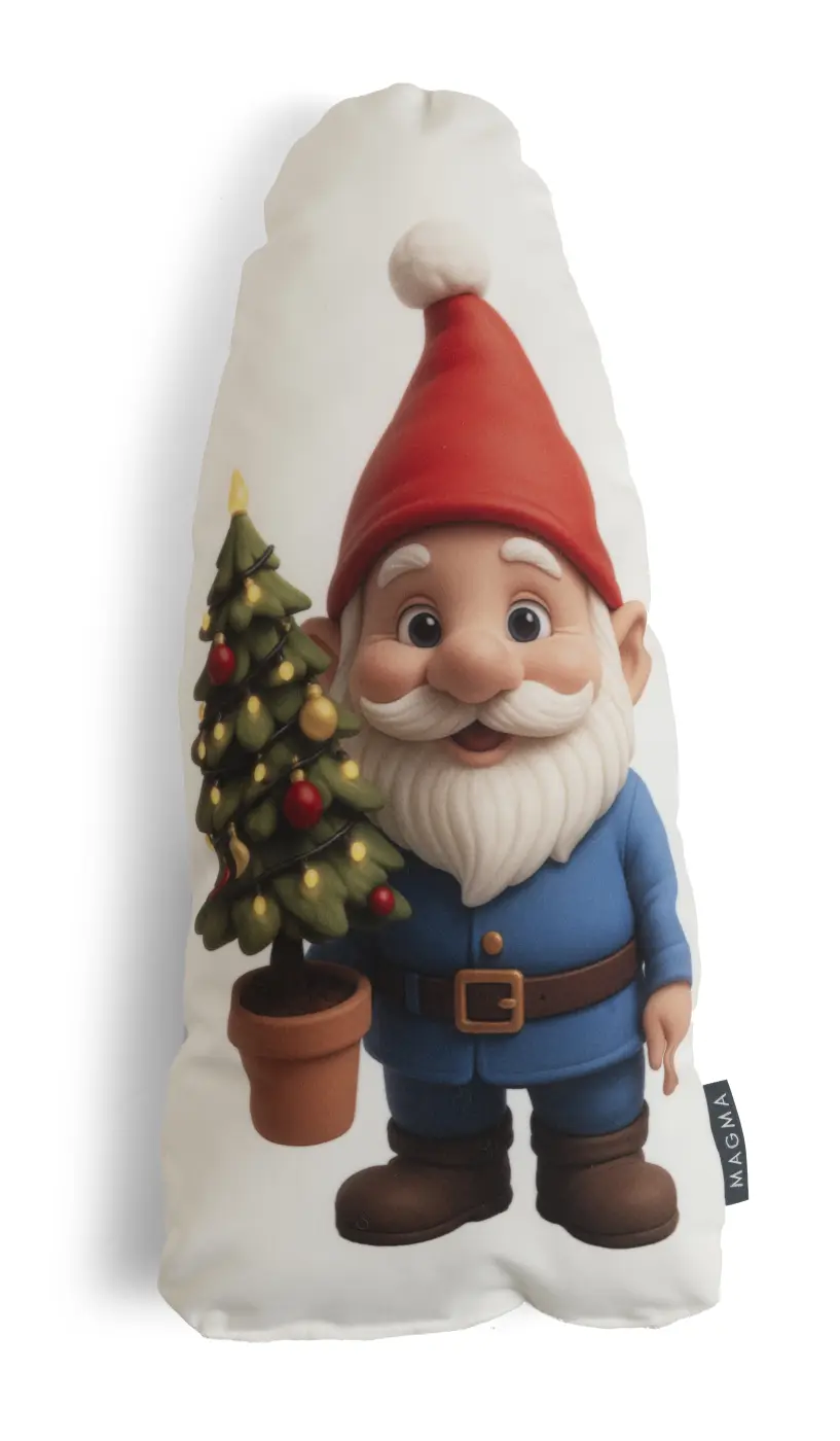 MAGMA Heimtex  Weihnachtskissen Winterzwerge mit Tannenbaum bunt 20 x 45 cm