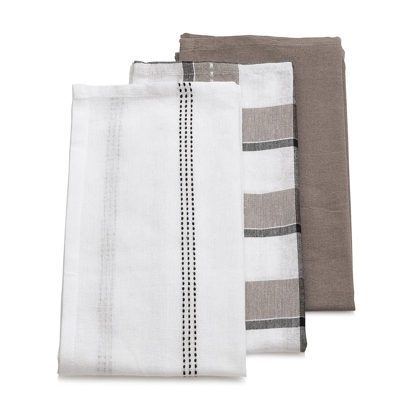 Kela Geschirrtuch Pasado 100%Baumwolle taupe 3tlg 65x45cm