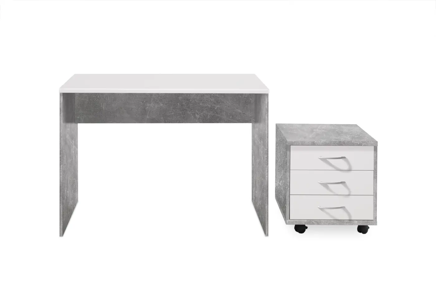 BegaConsult  OPTIMUS Rollcontainer Beton / Weiß BHT ca.  46x 48x54 cm