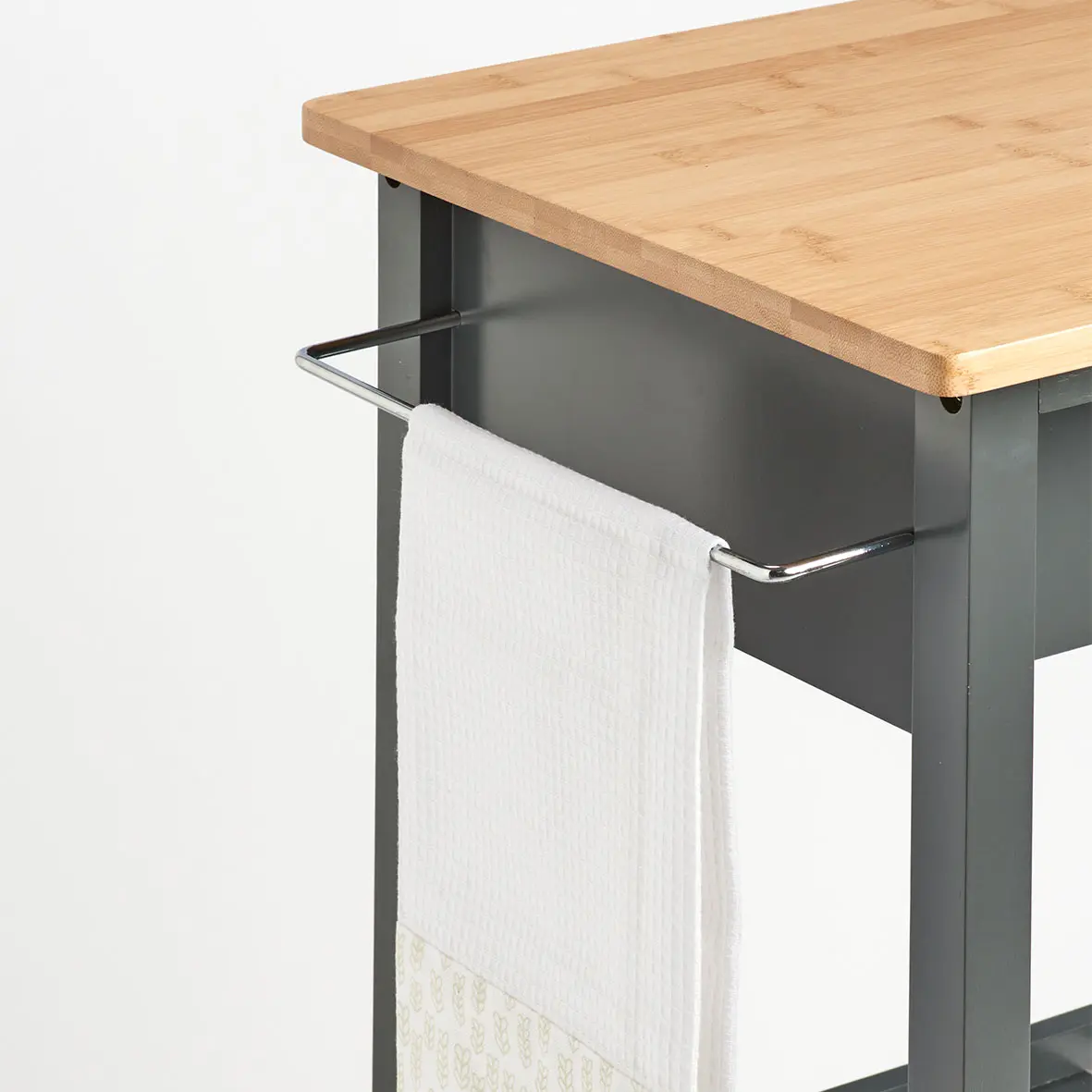 Zeller Küchenrollwagen MDF/Bambus grau