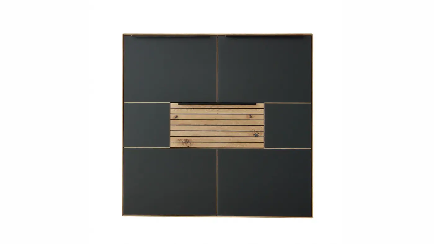 Decker  Highboard Nevada Asteiche massiv ca. 122 x 119 x 39,5 cm