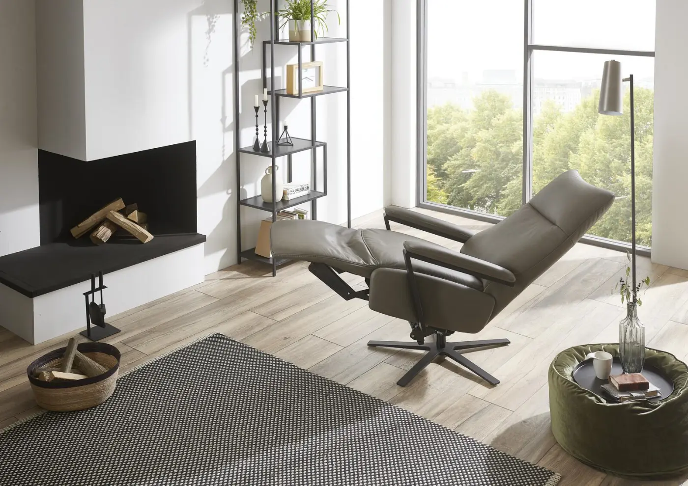 Polsteria  Drehsessel Relaxa Feeling Design Lazyline Leder  Evita grey 