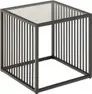 Actona  Ecktisch Strington Glas hell/schwarz ca. 40 x 40 x 40 cm