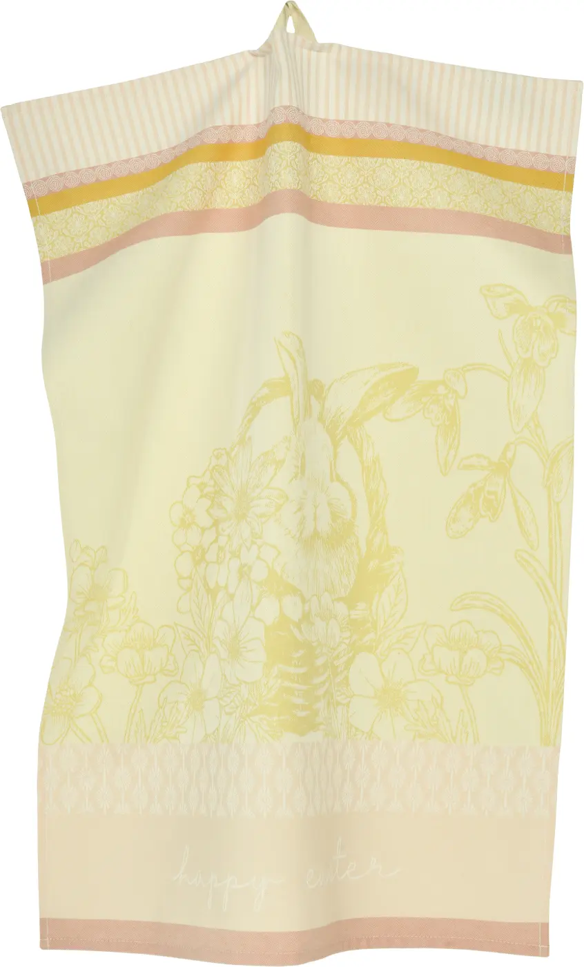 Sander Geschirrtuch Basket Bunny yellow 50 x 70 cm
