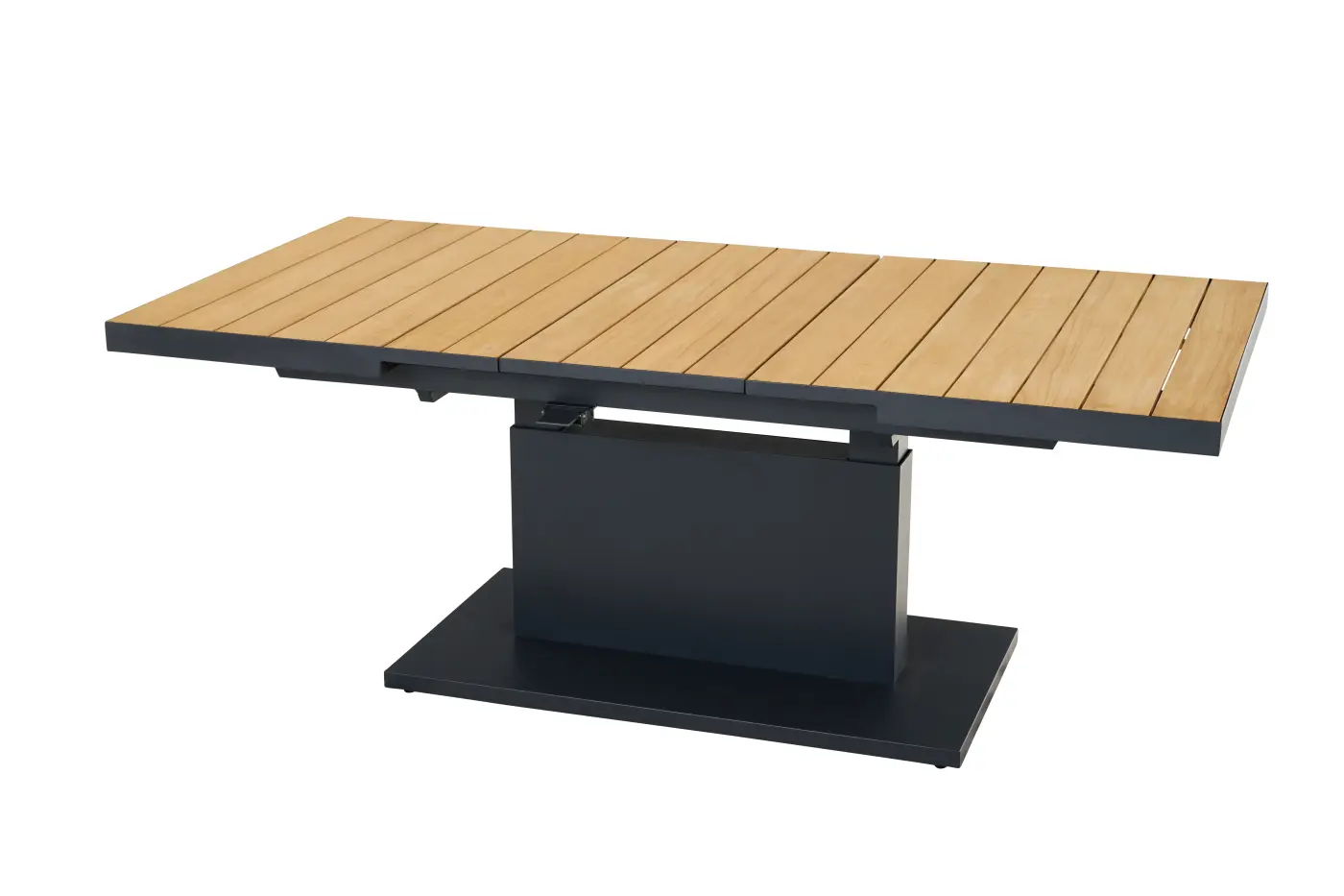 Siena Garden Lifttisch Talina Teak natur/anthrazit 140/180 x 90 x 57 - 77 cm