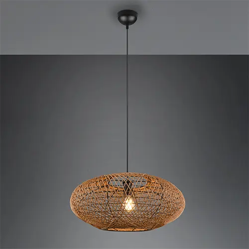 Trio Leuchten  Pendelleuchte Hedda Schwarz matt, Braun