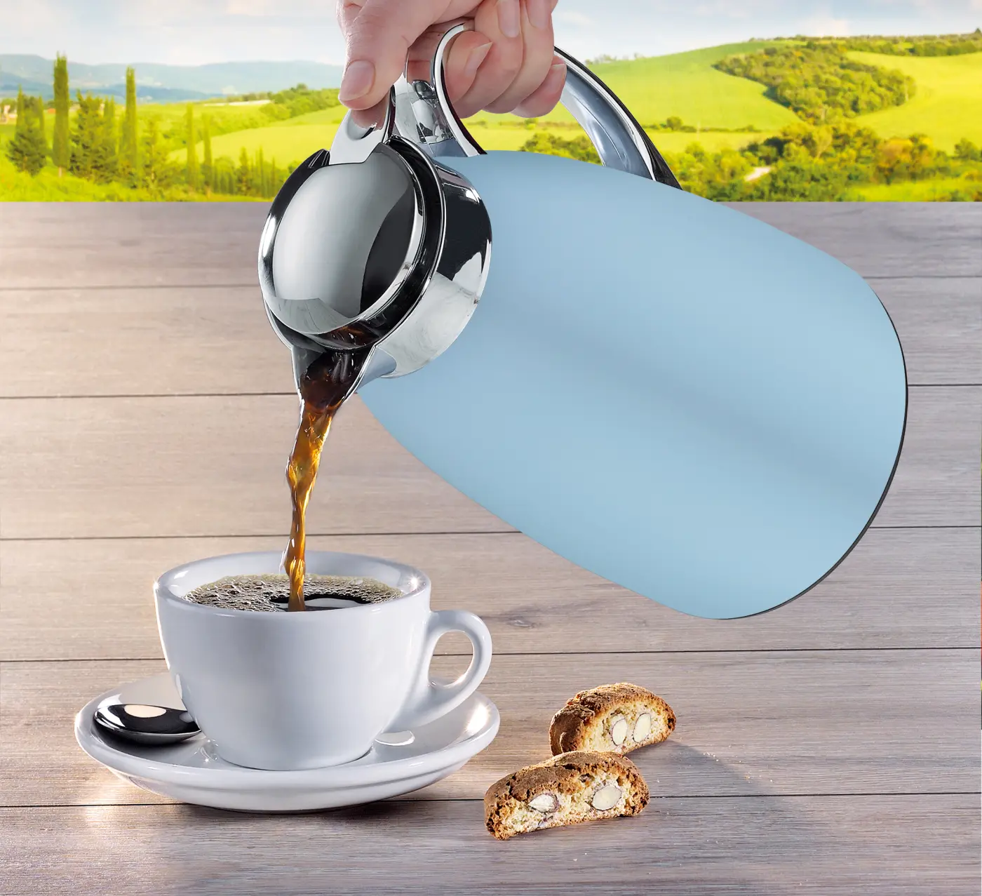 Cilio Isolierkanne VENEZIA hellblau matt