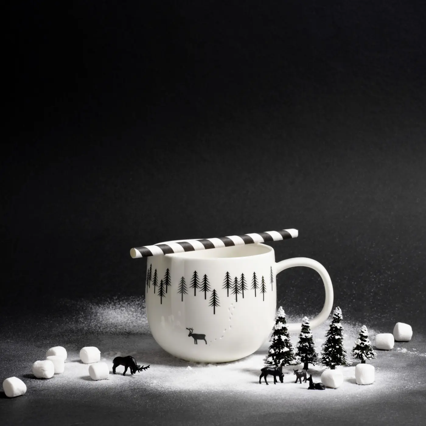ASA Becher snow tracks Motiv glänzend D. 10 cm, H. 8,5 cm, 0,4 l.