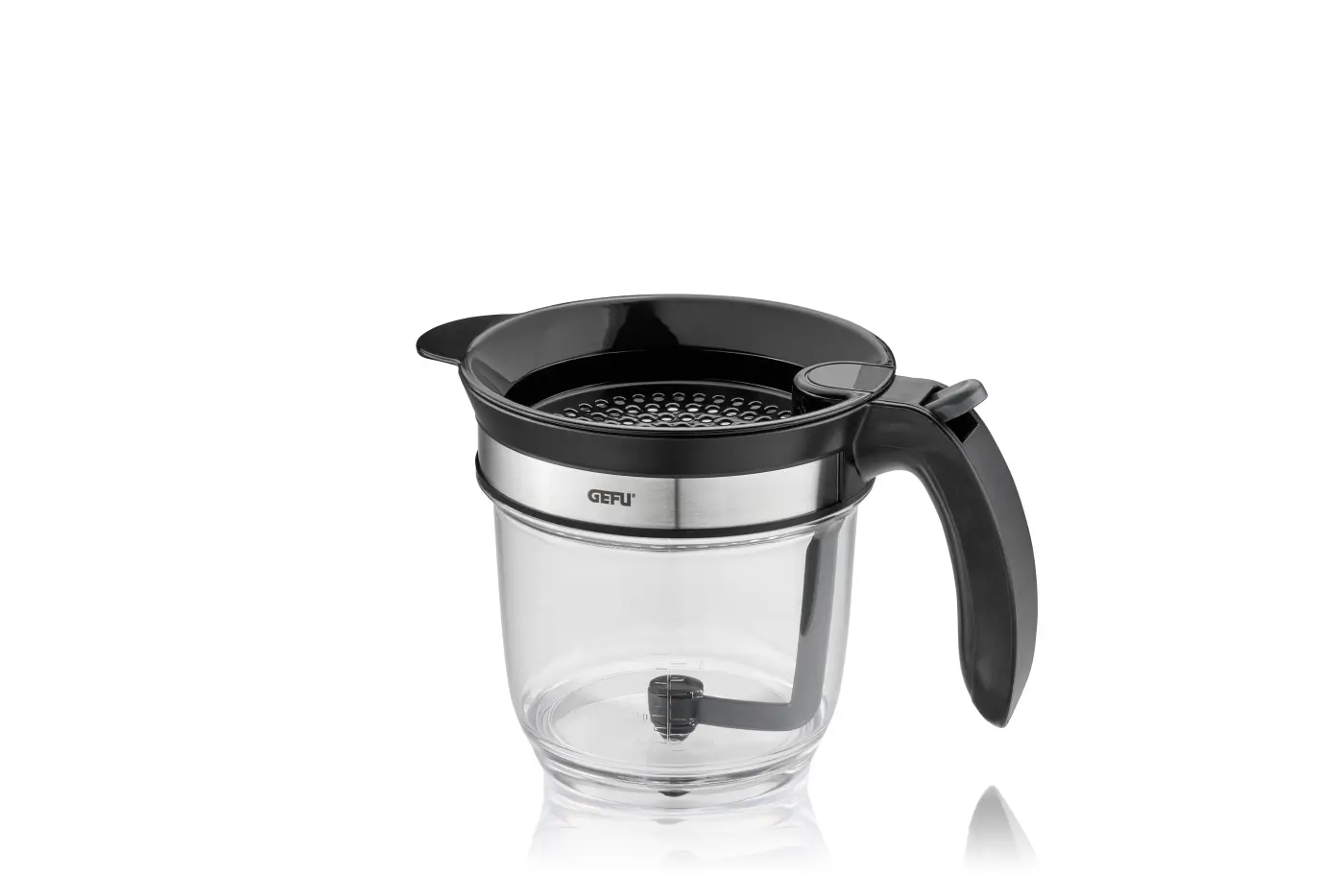 GEFU Fett-Trennkanne FLUIDO schwarz/silber Kunststoff|hochwertiger Edelstahl|Kunststoff