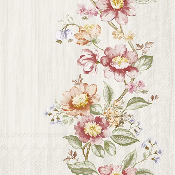 Ihr Cocktail-Servietten TENDRIL OF FLOWERS cream 25X25 cm