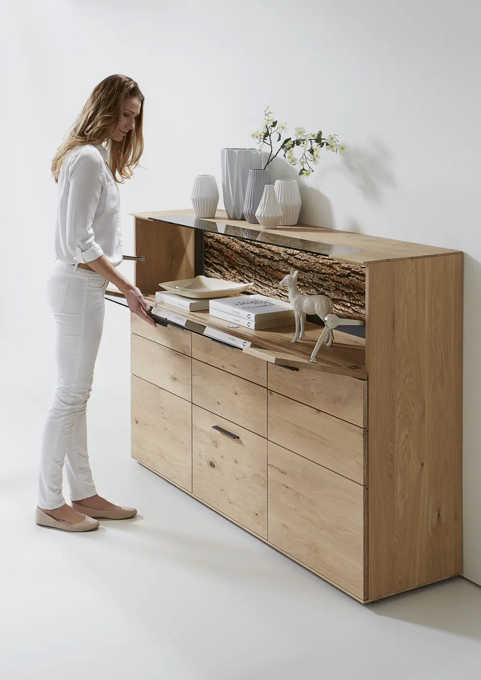 Hartmann  Highboard Runa Kerneiche Natur massiv H / B ca. 116 x 173 cm