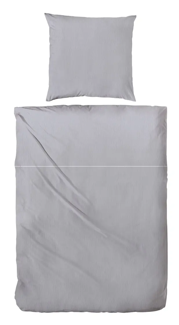 Hahn Bio-Crepe Bettwäsche  135 x 200 cm + 80 x 80 cm Grey grau