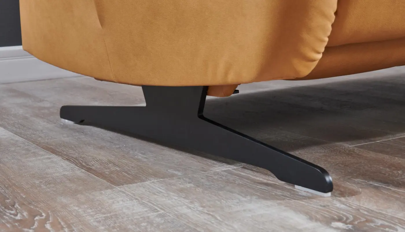 Polsteria  Relax-Rundsofa Serie Mira stoff senf ca. 210 cm  mit motorischer Verstellung