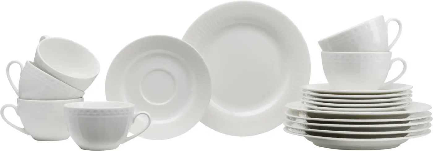 RItzenhoff & Breker Kaffeeset 18 tlg Sofia weiß mit Reliefdekor RItzenhoff & Breker Kaffeeset 18 tlg Sofia weiß mit Reliefdekor