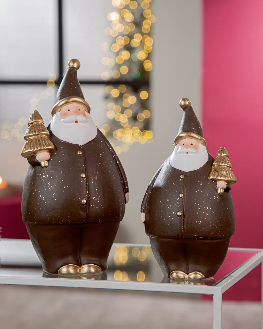 Gilde Handwerk Deko-Santa Ecosol braun/champagner 20 cm