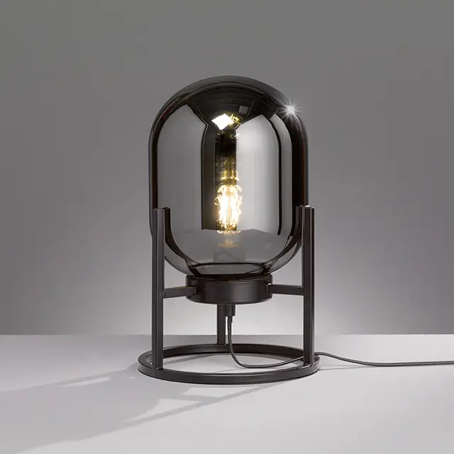 Fischer & Honsel  Tischleuchte Regi schwarz | rauchfarben