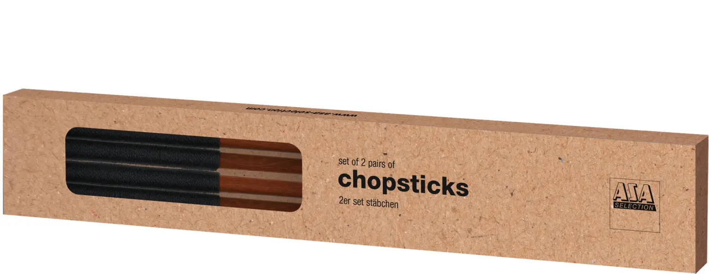 ASA Stäbchen 2er Set wood mit schwarzem Nylongriff