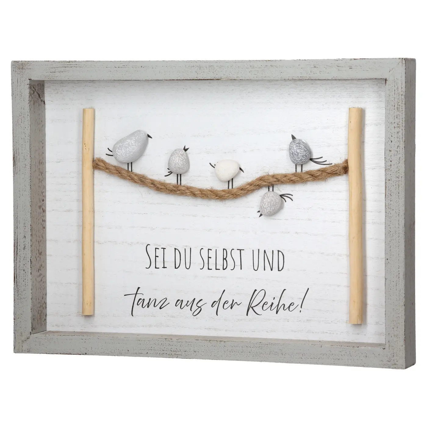 Gilde Steinbild quadratisch grau 24 cm MDF