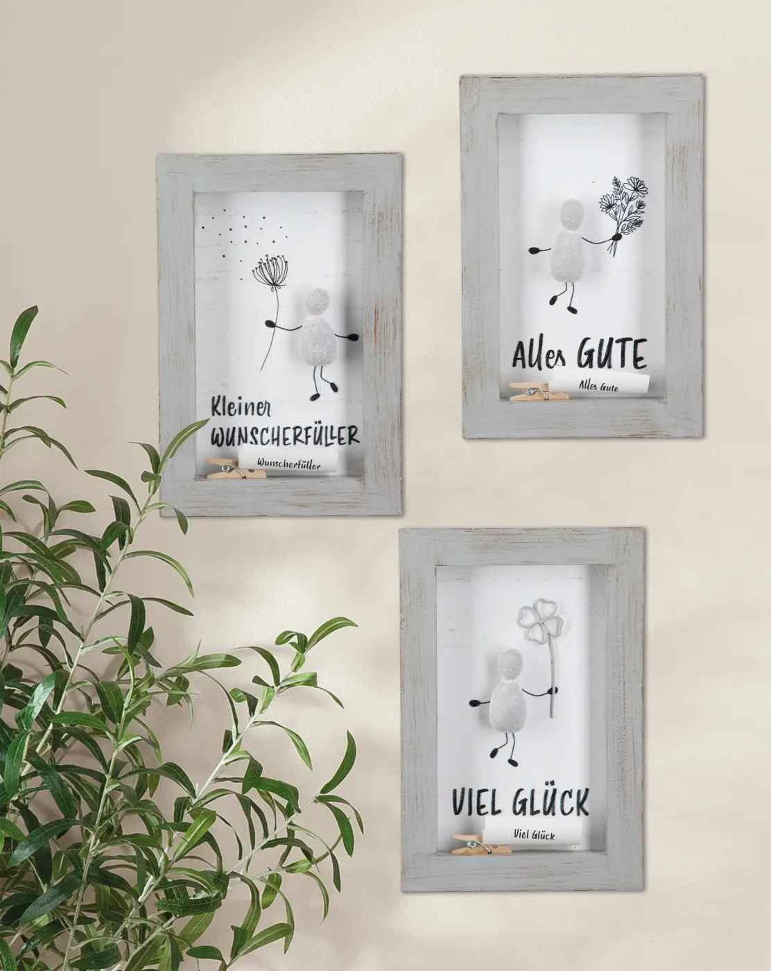 Gilde Steinbild Lots of Love grau L 1.5 x B 10 x H 15 cm