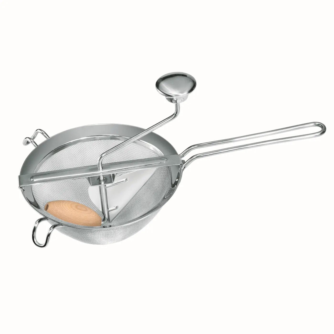 GEFU Passiersieb FLEISSIGES LIESCHEN® silber hochwertiger Edelstahl|Orientalische Weiß-Eiche|