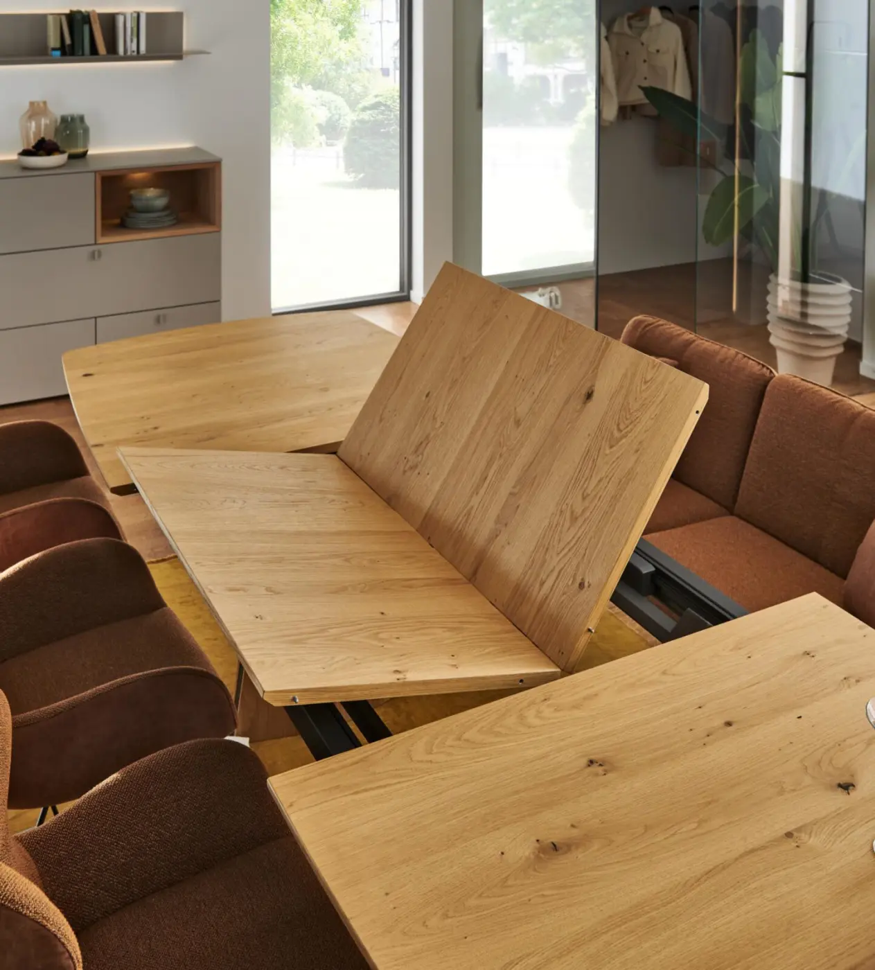 Venjakob Esstisch mit Klappeinlage ET V366 Wildeiche hell ca. 220(320) x 110 x 76 cm