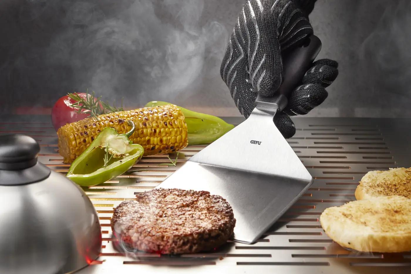 GEFU Wender BBQ XXL schwarz/silber hochwertiger Edelstahl|Kunststoff|
